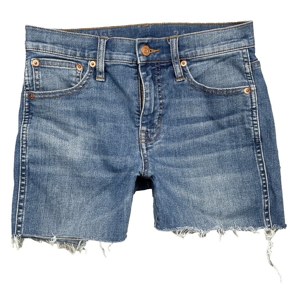 J.Crew Jean Shorts Womens 28* Vintage Raw Hem Bermuda Retro 90's American Preppy